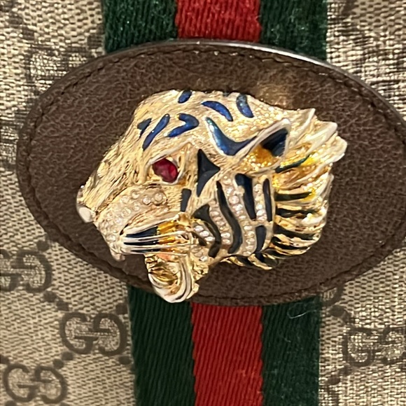 Gucci Rajah Supreme Chain Tote Bag GG Coated Canvas Leather Large Handbag - Picture 3 of 16